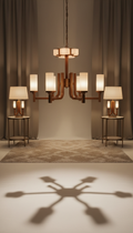 Bronzed Walnut Statement Chandelier